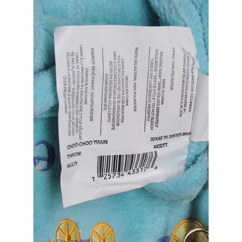 Baby Blanket Throw Bible Verse Train Up A Child Blue Fleece 40 x 30